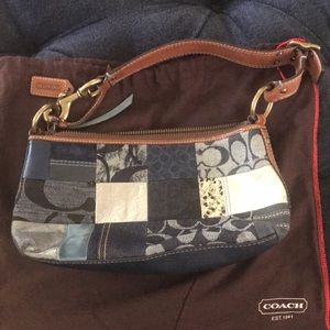 Vintage, rare, Coach denim patch handle bag